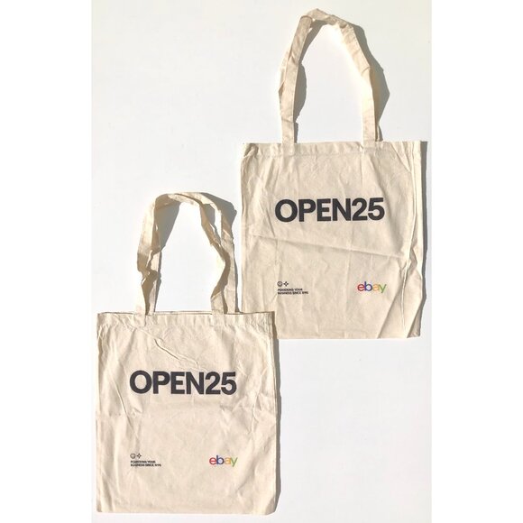 lot of 2 natural cotton tote bag eBay Open 2025 30th Anniversary eBayana swag - Picture 1 of 2